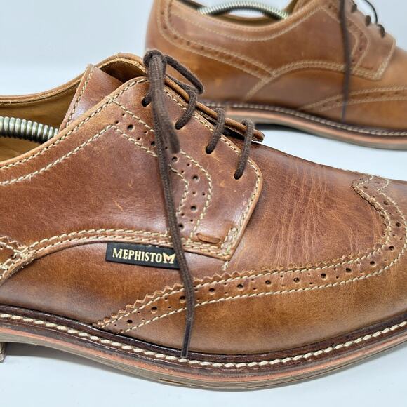 Mephisto Wingtip Dress Shoes Mens 11.5 Brown Leather High Quality LaceUp Comfort main image 15